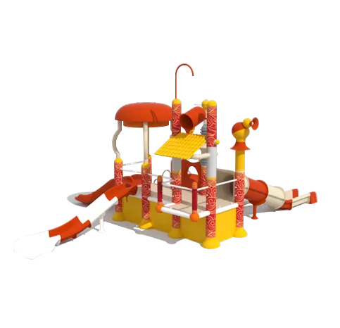 Water Park Design With Water Slides Combination and Water House