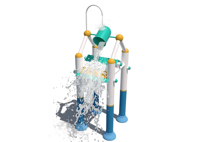 Colorful Roof Pour Bucket Water Park with Water Play Equipment