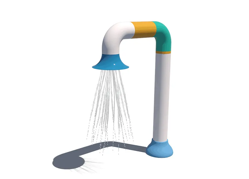 Horn-shape Bent Pipe Water Play Equipment